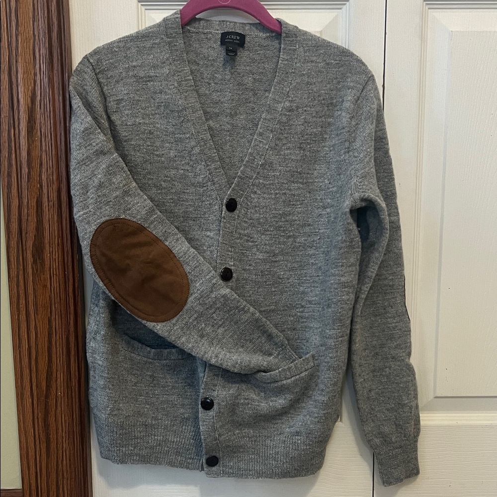 J. Crew Cardigan with Leather Elbow Patches